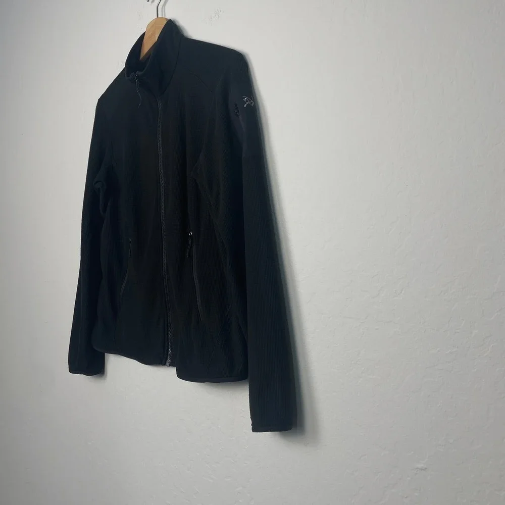 Arcteryx Women's Delta LT Jacket Zip Neck Pullover Black Waffle Grid Size Small - Picture 3 of 16